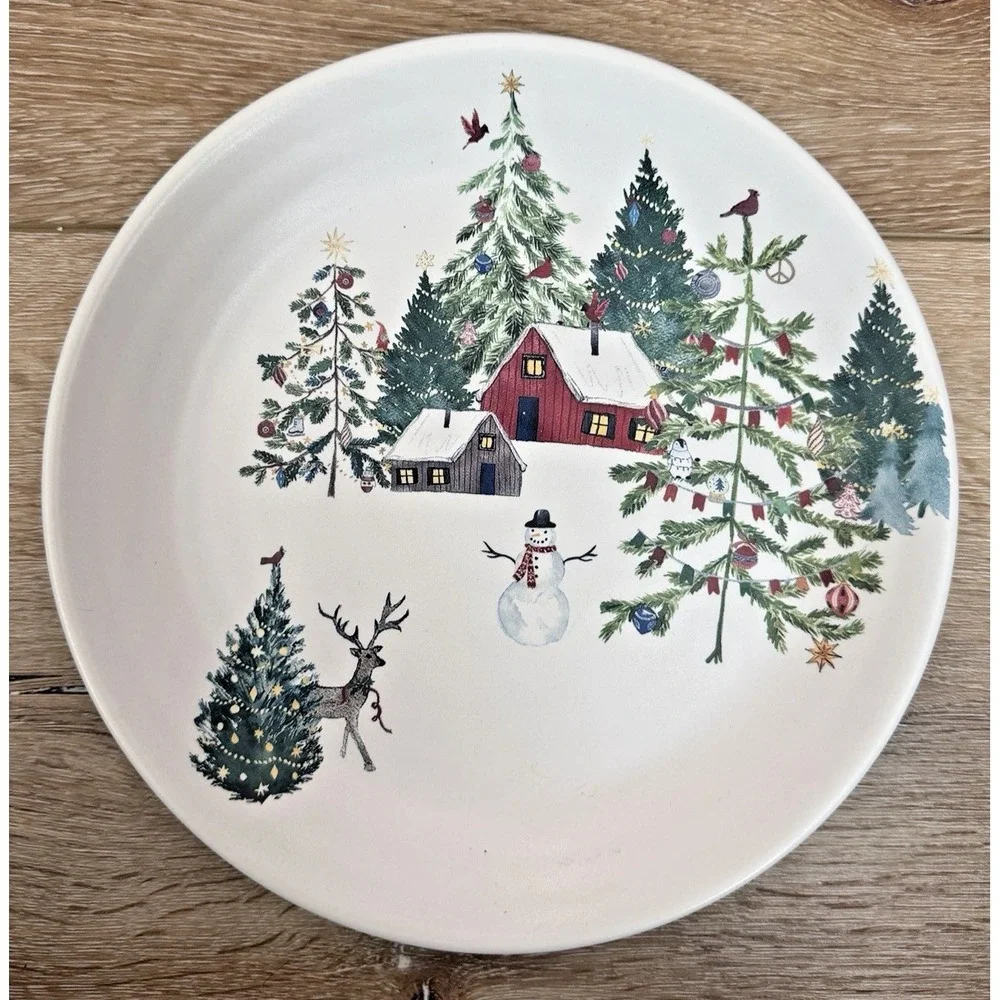 Pottery Barn Christmas in the Country Salad Plates Set of 3 9